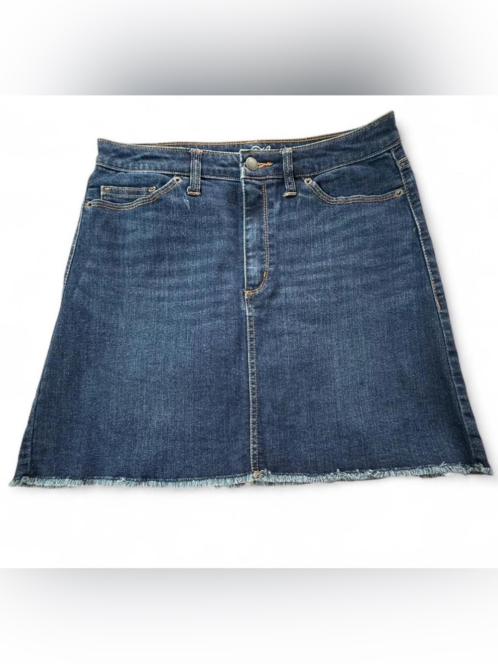 Universal Thread Dark Blue Denim Mini Skirt with Raw Hem